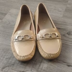 Coach Beige Flats with Silver Accent